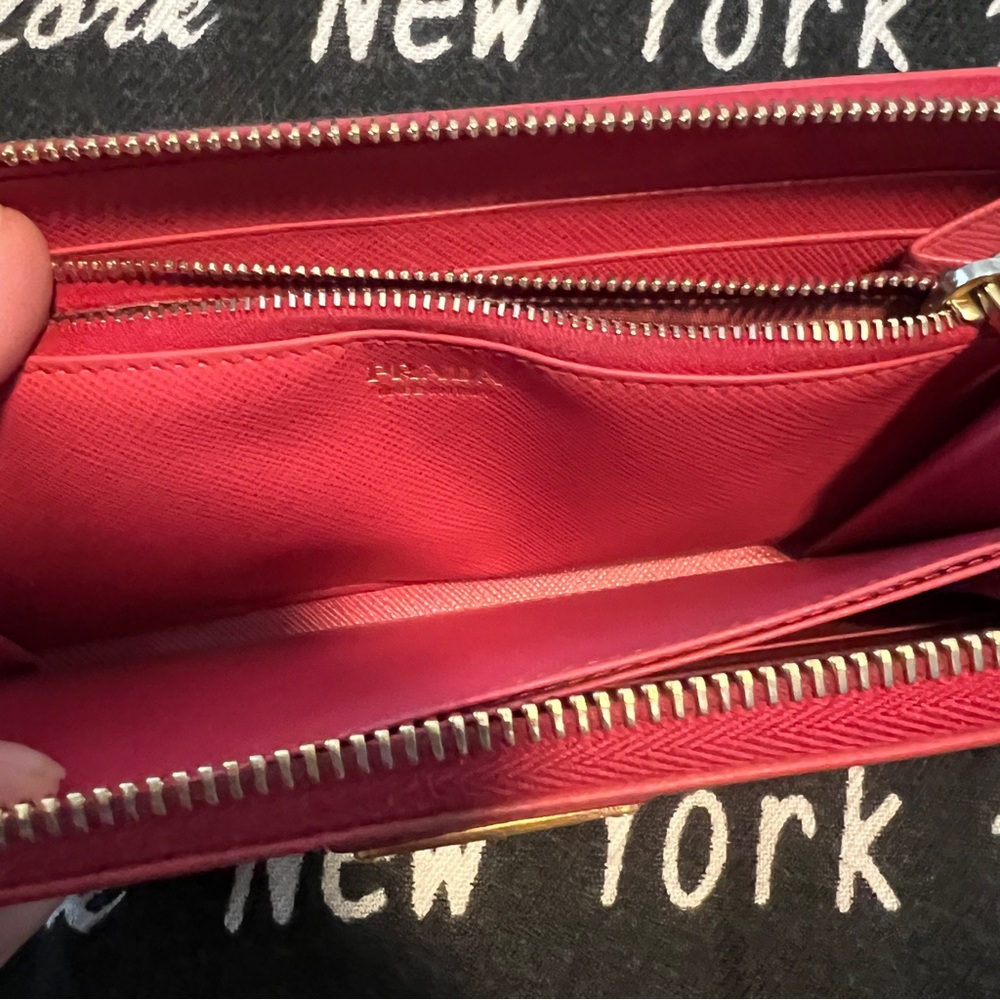 Pink Prada Saffiano leather full zip around wallet - Picture 7 of 11